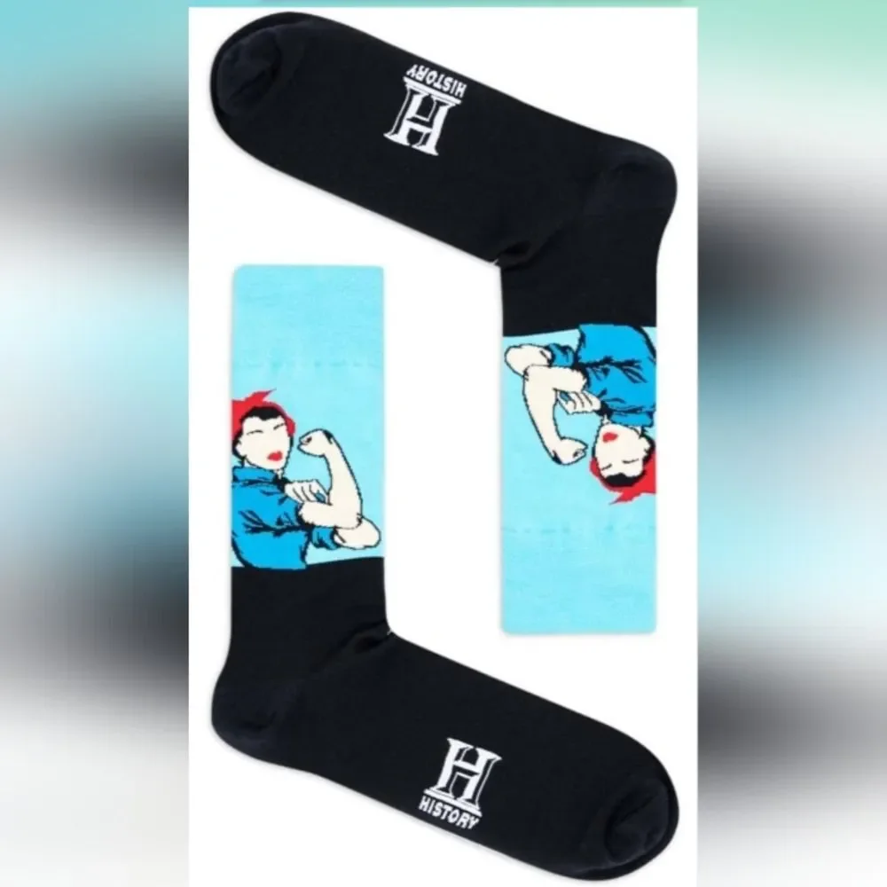 The History Channel Rosie The Riveter Knit Socks NWT